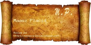 Maasz Placid névjegykártya